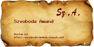 Szvoboda Amand névjegykártya